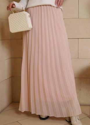 Женская розовая юбка плиссе3 фото