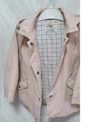 Нежная пудрово-розовая ветровка куртка на весну для девочки 2-3 года98см zara❤️4 фото