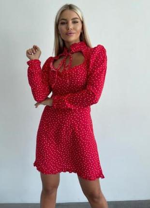 Жіноча міні сукня 69/2/20 плаття софт вільного крою у горох (s-m , l-xl розміри)2 фото