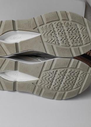 Geox respira женские кроссовки на липучках оригинал р. 38 стелька 24,5см кожа серебро6 фото