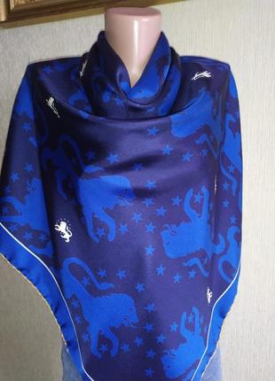 Роскошный винтажный шелковый платок с королевскими львами3 фото