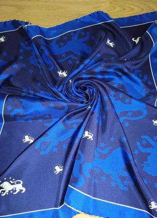 Роскошный винтажный шелковый платок с королевскими львами2 фото