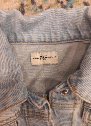 Джинсовая куртка f&amp;f на 3-4 года6 фото