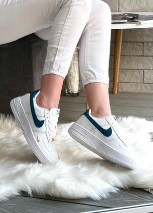 Nike air force 1 blue swoosh7 фото