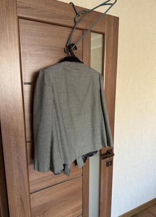 Стильный пиджак шерстяной жакет  курточка блейзер  гусиная лапка размер л5 фото