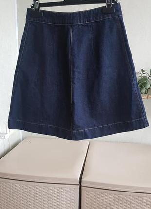 Короткая джинсовая юбка мини коттон2 фото