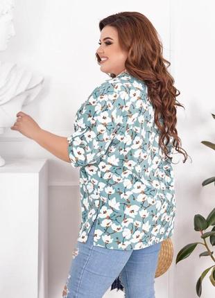Жіноча сорочка блузка 657.2 софт  - котон (56 . 58 . 60 . 62  розміри )3 фото