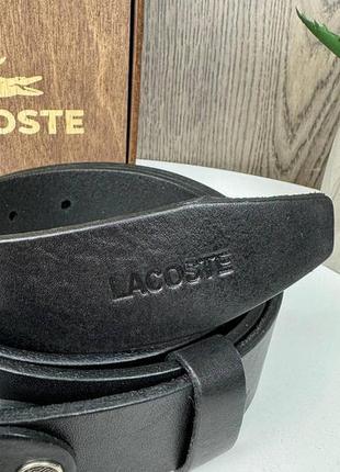 Классический мужской кожаный ремень широкий стиль лакоста крокодил lacoste премиум качество3 фото