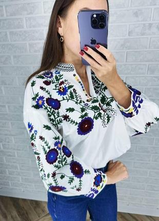 Жіноча сорочка 55/52/0012 вишиванка  блузка  (s m l розміри )3 фото