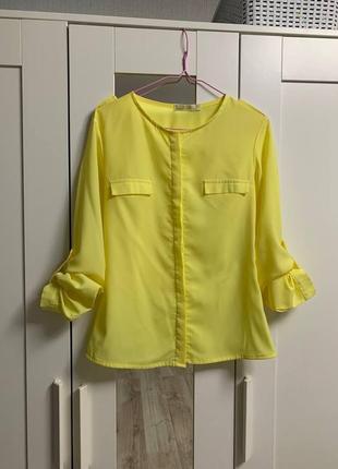 Блуза лимонного кольору4 фото