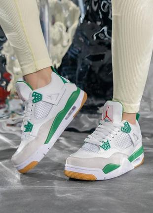 Женские кожаные кроссовки на весну в стиле nike air jordan 4 🆕 найк джордан2 фото