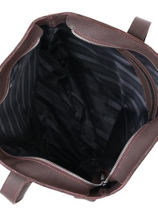 Шкіряна матова жіноча сумка shvigel 16363 коричневий4 фото