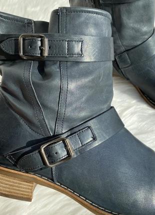 Мягкие кожаные сапожки сапоги ботинки paul green темный синий темно-синие натуральная кожа3 фото