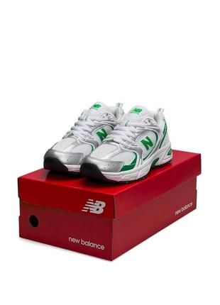 Женские кроссовки new balance 530 white green