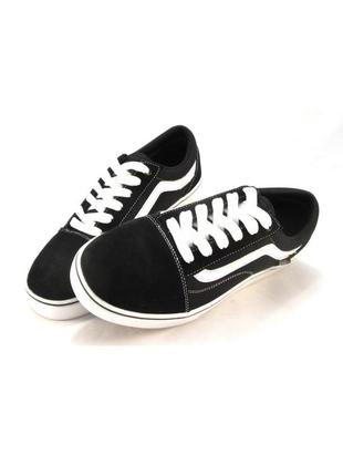 Классические кеды кроссовки vans old skool black white  🫰кроссовки кеды вансы олд скул чёрные с белым5 фото