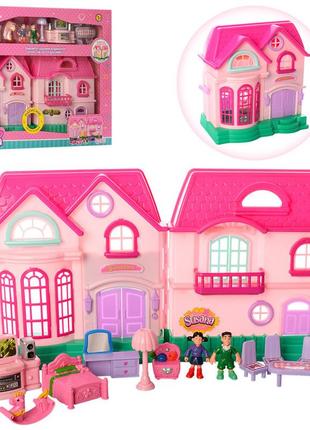 Дитячий ігровий будиночок для ляльок 16526d з лялечками і меблями
