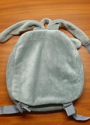 Дитячий рюкзак-іграшка тоторо, персонаж аніме міядзакі. м'який, плюшевий, сірий колір2 фото