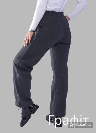 Жіночі теплі спортивні штани брюки 406/233 на флісі  (50-52,54-56,58-60,62-64 великі розміри батал)7 фото