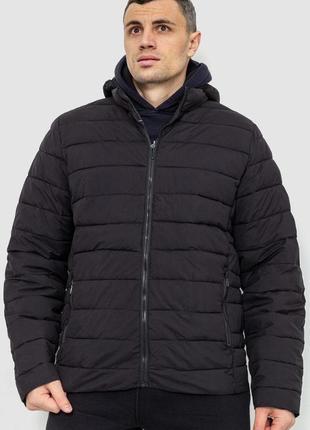Куртка мужская демисезонная с капюшоном, цвет черный, 234r88984