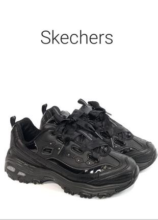 Шкіряні жіночі кросівки skechers bbk d'lites-fresh start оригінал