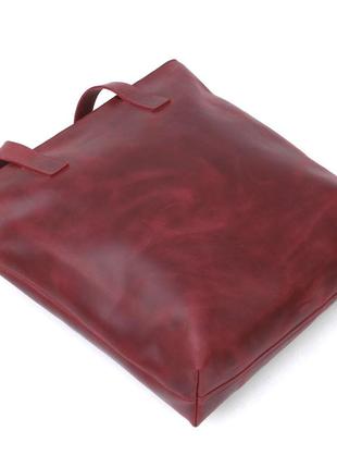 Винтажная женская сумка-шоппер shvigel 16350 бордовый3 фото