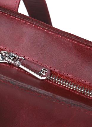 Винтажная женская сумка-шоппер shvigel 16350 бордовый7 фото