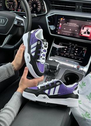 Женские кроссовки adidas originals adi2000 black white purple жанкие адидас3 фото