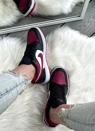 Nike air jordan 1 low burgundy8 фото