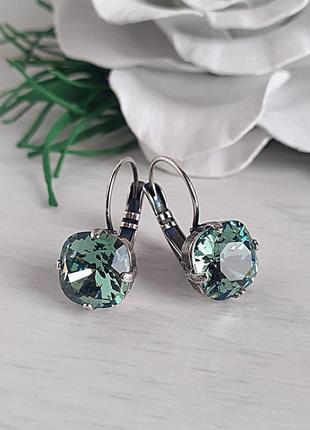Черненые серьги swarovski