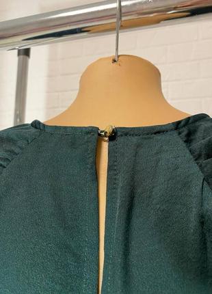 Красивая темно-зеленая блуза с широкими рукавами, реглан4 фото