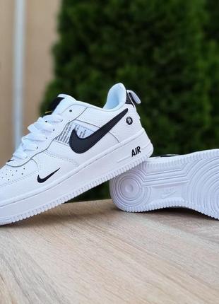 Чоловічі кросівки nike air force 1 low white black найк форс білого з чорним кольорів7 фото