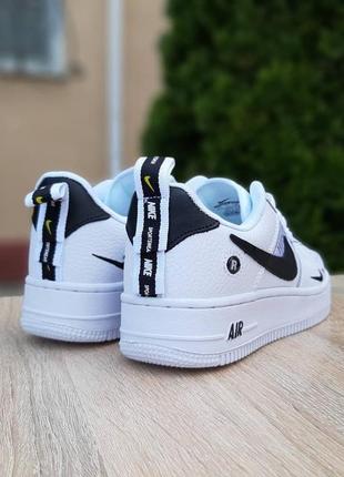 Чоловічі кросівки nike air force 1 low white black найк форс білого з чорним кольорів6 фото