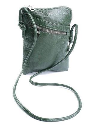 Женский кожаный клатч fs-926 зелёный1 фото