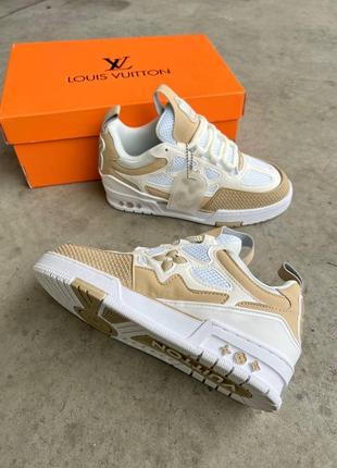 Женские кроссовки louis vuitton 1854 skate sneakers beige / эксклюзивная женская обувь луи витон бежевые2 фото