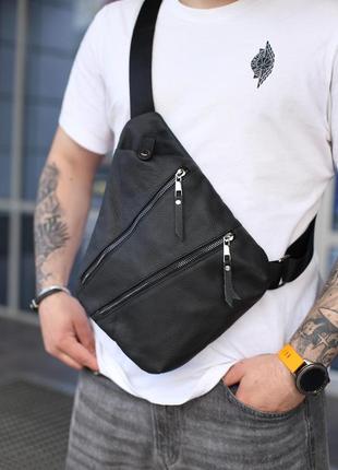 Чоловіча сумка із натуральної шкіри skill cross body1 фото