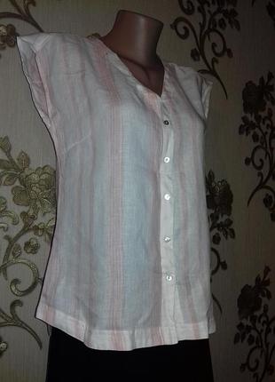 Новая блуза рубаха реглан malvin германия 100% лен 48-50 р2 фото
