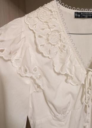 Короткое белое хлопковое платье размера s.5 фото