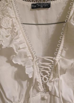 Короткое белое хлопковое платье размера s.7 фото