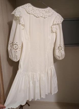 Короткое белое хлопковое платье размера s.8 фото