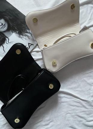 Багет сумка на плечо черная, белая в стиле jw pei3 фото