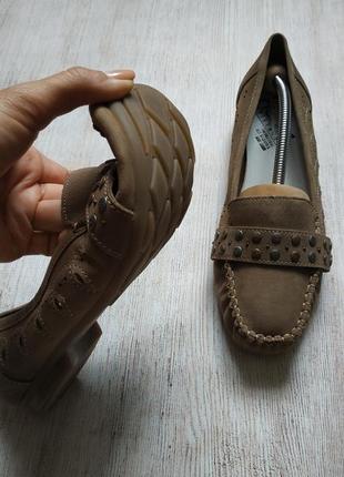 Rieker, шкіряні туфлі лофери мокасини з перфорацією, дублена шкіра6 фото