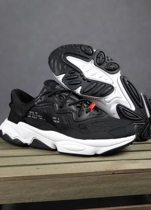 Мужские кроссовки adidas ozweego black адидас озвучого черного цвета7 фото