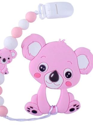 Прорезыватель wd210712 коала силиконовые бусы 26 см розовый