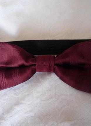 Вінтаж краватка метелик, регульований на липучці, бордо, марсала унісекс6 фото