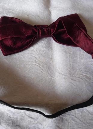 Вінтаж краватка метелик, регульований на липучці, бордо, марсала унісекс9 фото
