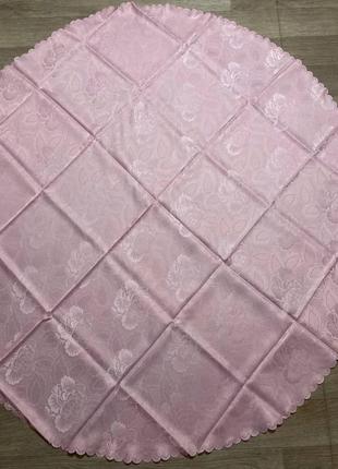 Розовая нарядная скатерть на круглый стол от dianu1 фото