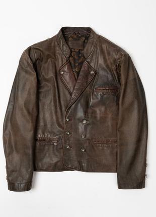 Trapper vintage leather jacket чоловіча шкіряна куртка1 фото
