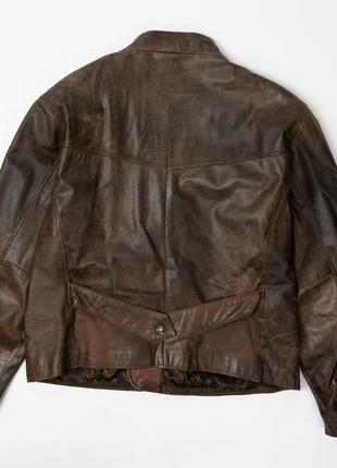 Trapper vintage leather jacket чоловіча шкіряна куртка6 фото