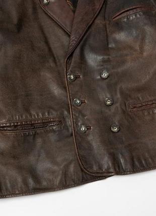 Trapper vintage leather jacket чоловіча шкіряна куртка5 фото
