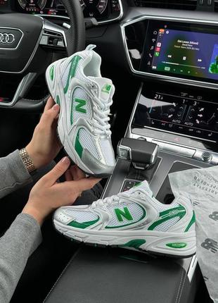 Женские кроссовки new balance 530 white green